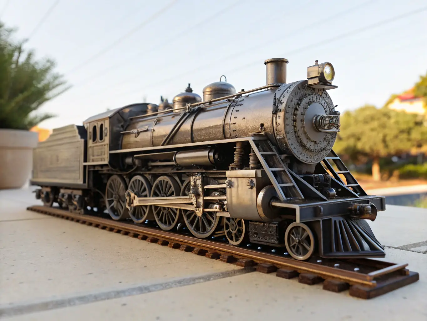 A detailed close-up of a vintage railway engine, highlighting its intricate mechanical details and historical significance, representing the educational aspect of Chemin de Fer Bort-Neussargues.
