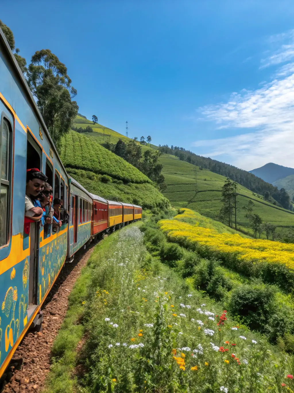 A photograph of a special event, such as a themed train ride or a festival, showcasing the vibrant community and engaging activities.