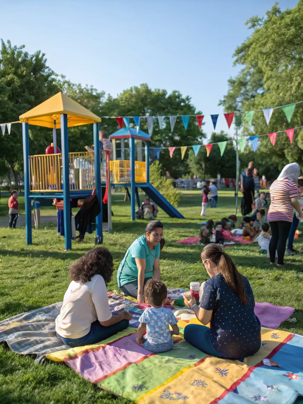 A vibrant scene from a special event hosted by Chemin de Fer Bort-Neussargues, featuring live music, local food vendors, and family-friendly activities.